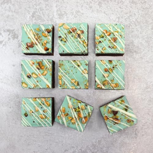 Limited Edition Bright & Blue Pistachio Brownies | Irresistibly Tasty Letterbox Friendly Brownies | Letterbox Gift Box | Perfect For Birthdays, Celebrations Or Any Event
