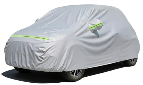 Favoto Autoabdeckung Wasserdicht Autoabdeckplane - UV-Schutz Staubdicht Kratzfest Kompatibel mit FIAT 500 Abarth 595 695 Toyota Aygo Abdeckplane für City Car (bis zu 360 cm) Silber