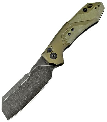 Joa Kleines handliches werkzeug stahl messer scharf rutschfest schwarz Survival Tragbare Camping outdoor messer edc Jagdmesser taschenmesser faltbar klappmesser flipper tanto einhandmesser Grün PEI