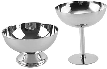COLLBATH 2stücke Edelstahl Eisbecher Metall Dessertschalen Für Cocktails Und Snacks Elegantes Design Für Partys Und Besondere Anlässe Vielseitig Einsetzbar - Langlebig