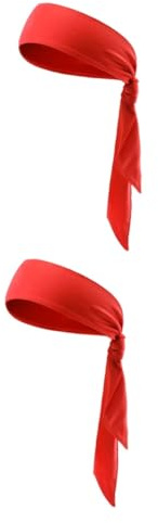 Parliky 2 Stücke Mann Stirnband Krawatte Fitness Stirnband Workout Krawatte Sport Haarband Krawatte Rot Nicht-schweiß Absorption Schweißband