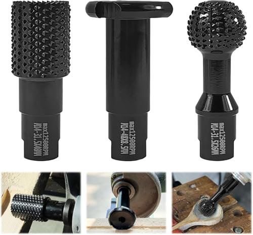 3 unidades de fresas esféricas de madera, disco de fresado de madera, discos abrasivos M14, disco de escofina, cincel de bolas, herramientas de carpintería, pulido de carpintero, abrir, ranurado,