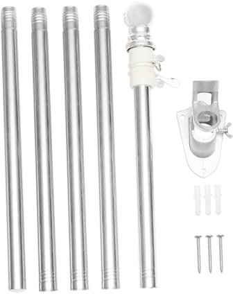 BEBEMOKO 1satz Edelstahl Flaggenhalter Für Außenbereich Rostfreier Fahnenmast Mit Basis Und Schrauben Für Garten Und Veranda Installieren Und Drehbar