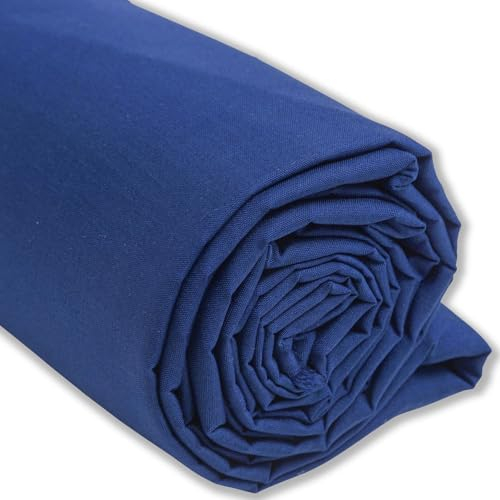 IPEA Blå Popeline bomullstyg - 200 cm x 150 cm - tillverkad i Italien - metervara för sömnad, kläder, foder, inredning, tillbehör, lapptäcke, enfärgad tyg för sömnad