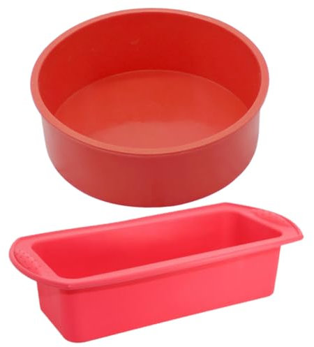 Amosfun 2 Stk Kuchenform aus Silikon silokonbackformen kuchenformen set Backformen für Kuchen grillplatte Kuchen-Aufbewahrungsbehälter Aufbewahrungsplatten aus Silikon Kieselgel rot
