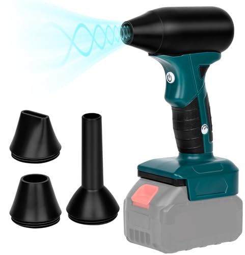 BreeRainz Soffiatore a Batteria 180W, con 3 Ugelli, Velocità a 4 Livelli, Compatibile con le Batterie 18V, Per Rimuovere Foglie, Neve, Polvere e Sporco(Batteria Non Inclusa)