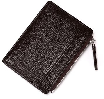 RisePlus Kartenetui mit RFID, Schutz aus PU,Leder, Slim -,Kreditkartenetui mit 8 Kartenfächern und Münzfach, Wasserdichtes Kartenportemonnaie Unisex im Vintage Stil (Braun)