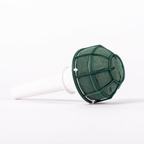 INNA-Glas bukettställare stickskum MALUHA, grön, 18 cm, Ø7,5 cm