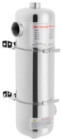 ClearFragrans 60 kW Schwimmbad-Wärmetauscher Edelstahl, Pool-Heizung, 30L/min Heißwasserdurchfluss, Pool-Wasserdurchfluss 250L/min, Schwimmbadwärmetauscher für Poolsystem