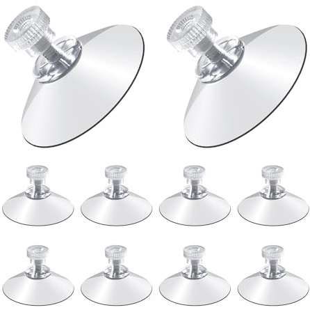 PEAPIN 10PCS Suction Cups 42mm Clear Suction Pads Plastic Sucker Pads with knurled Nut for Glass Mirror Window Wall Door and Other Smooth Flat