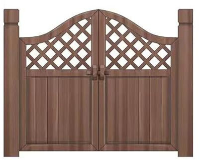 XLIHAWY Cancello Ad Arco A Doppia Anta, Cancello da Giardino in Legno per Esterni, Pavimento Inserito Recinzione Divisoria per La Privacy per Cortile Orto(60x120cm)