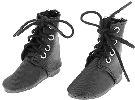 INACMWIH 60 cm Puppenstiefel Puppenschuhe Kunststoff Zubehör 3 Punkte Jungen Mädchen schwarz
