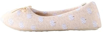 NEXT Mujeres Pantuflas tipo bailarina en color neutro con calabaza Cream Pumpkin M