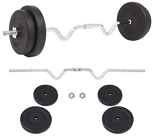 30 Kg Langhantel -Set mit Sternschlössern für Home -Fitnessstudio, Vielseitiges Langhantel -Set für Brust, Arme, Rücken und Trizeps, Einfache Identifizierung, Sichere Anhaftung,