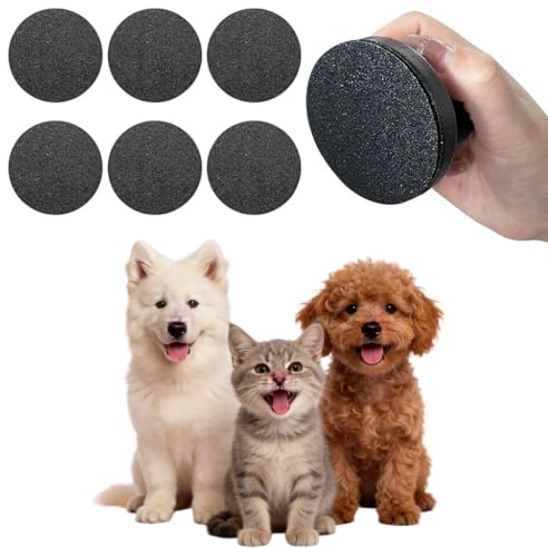 7PCS Dog Nail File Set with Dog Scratch Board and 6 Replaceable Filing Disc,Wooden Dog Nail Scratch Board for Safe and Gentle Nail Care,Ideal for Cats and Dogs Owners and Professional Groomers