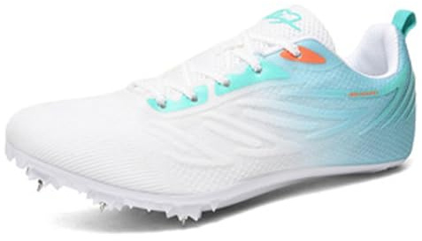 MiaZane Professionelle Leichtathletik Spikes Herren Damen Ultra Leichte Wettkampf Laufschuhe mit Stilvollem Performance Design für Sprint und Weitsprung,Blau,35 EU