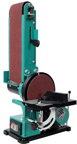 4 X 36 Belt Sander & 6 Disc Polisher Grinder Sanders,120V/60Hz, Adjustable 0-90° Tilt & 0-45° Bevel Table,Benchtop Belt and Disc Sander for Woodworking, Metal Working DIY, Green