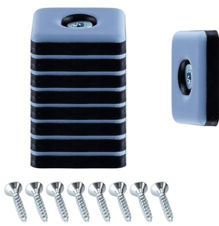 32 Stück Teflon-Möbelgleiter mit Schraube | 25 mm x 25 mm - 5 mm dick | mit PTFE-Beschichtung | Teflongleiter | Stuhlgleiter | Bodenschutz | Stuhlbeinschoner Graublau