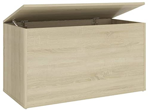 vidaXL Aufbewahrungstruhe Spielzeugtruhe Spielzeugkiste Couchtisch Beistelltisch Truhe Aufbewahrungsbox Sonoma-Eiche 84x42x46cm Holzwerkstoff