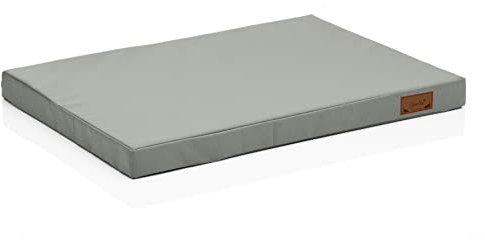 Juelle Orthopädisches Hundebett aus Kunstleder, Orthopädische Matratze für mittlere Hunde, Bett Abnehmbar, Schmutzabweisend, Marley M-3XL (90x70 cm, Helles Popiel)