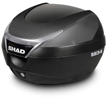 E-BIKERS SHAD SH 34 TOP CASE CARBON COFFRE 34 LITRES POUR SCOOTER ET MOTO AVEC PIASTRA UNIVERSEL