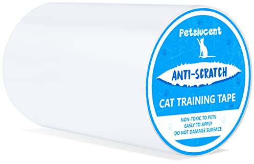 Petslucent Cat Scratch Deterrent Sticky Paws Tape, Cat Furniture Protector Trainning Tape Anti Scratching, Double Sided Guards for Carpet, Sofa, Couch, Better than Repellent Spray (Blue-6in*15yard)