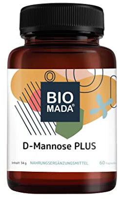 BIOMADA D-Mannose PLUS Mikronährstoffe Vitamin C Cranberry L-Methionin 60 Kapseln vegan laktosefrei glutenfrei