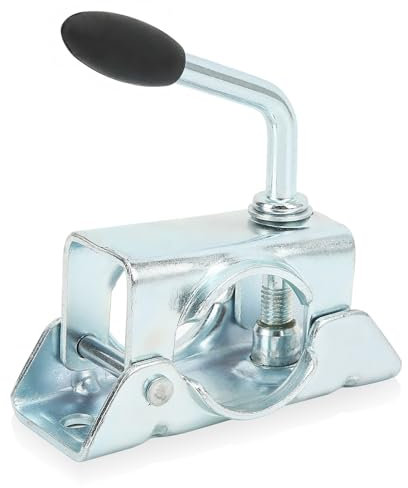 Uxsiya Supporto per Ruota Jockey, Staffa di Fissaggio Divisa con Morsetto Professionale Antiruggine Pratico ad Alta Resistenza 48mm/1.89 Pollici per per Rimorchio
