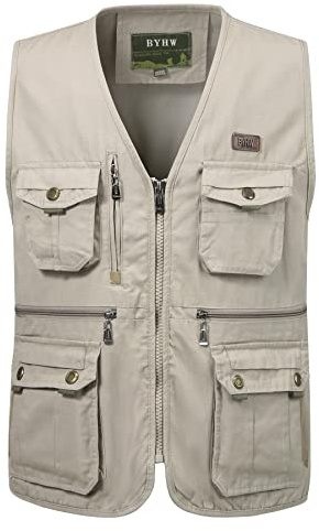 KTWOLEN Herren Weste Ärmellos Anglerweste Funktionsweste Fotografie Jagdweste Arbeitsweste mit Vielen Taschen
