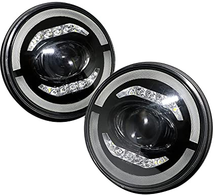 AutoStyle Satz LED Scheinwerfer passgenau | kompatibel mit Hummer/Jeep/Land Rover/Mazda/Volkswagen diverse Modelle - Schwarz