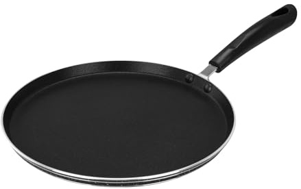 Royalford Non-Stick Pancake Pan, 26CM – Induction Crepe Pan with Heat Resistant Handle, Griddle Dosa Tawa - Ideal for Crepe Chapatti Pancakes Dosa Omelettes Flatbreads Fried Eggs Tortilla