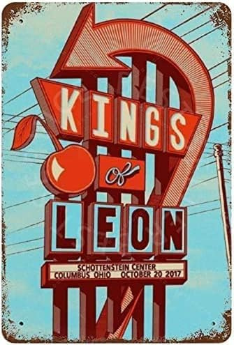 Kings of Leon Vintage Metal Tin Wall Sign Plaque Poster Iron Painting for Gift Idea Cafe Bar Pub Beer Coffee 8X12 Inch