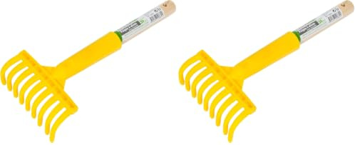 WERKA PRO - 10884 - Peigne à Olives - avec Manche en Bois 30 cm - Jaune - 9 dents (Lot de 2)