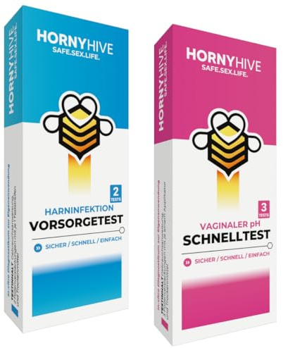 HornyHive 2in1-Set für Vaginalen pH-Wert (Ungleichgewichts der Scheidenflora, Pilzinfektionen) oder einer Harnwegsinfektion wie Blasenentzündung