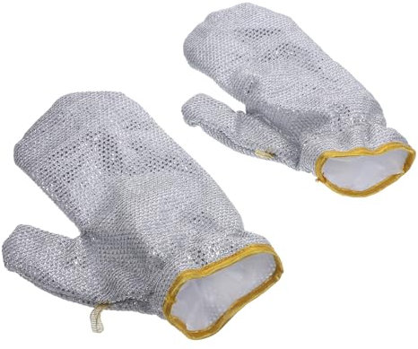 CHILDWEET Silver Wire Reusable Dishwashing Gloves Long Cleaning Gloves Kitchen Waterproof Heat-resistant for Washing Plates Pots and Bowls