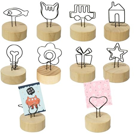 20 pz Segnaposto Legno, Supporto da Forma Tronco, Tavolo Memo Holder per Posizione da pranzo, numero di tavolo, foto, per Decorazione da Tavolo Matrimonio Compleanno Festa