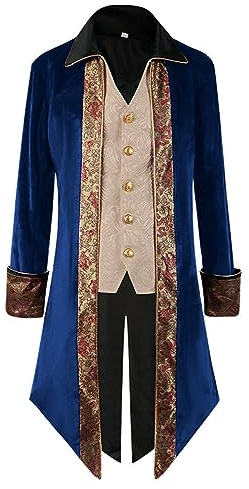 Mittelalterliche Steampunk Jacke Für Herren Frack Jacke Gothic Smocking Gehrock Stehkragen Anzug Abendkleid Uniform Für Fasching Karneval Cosplay