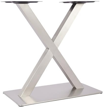 Treeisland Tischbeine Metall Tischgestell aus Edelstahl X-Form/V-Form Tischfuß Tischuntergestell für Cafe, Bar (X-Form 72 cm)