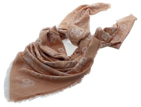 GUESS Eliette Logo Kefiah Scarf 135X135 Latte Logo