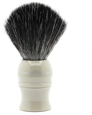 Edwin Jagger 1EJ339SYN Classic Black Synthetic Fiber Eco-Friendly Vegan Peeling Rasierpinsel für Rasiercreme oder Rasierseife für Männer und Frauen (Grau)