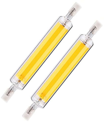 XYHAOAI Dimmable R7S LED Bulbs, 15W / 20W / 30W / 40W Linear Floodlight 360 ° Beam Angle, 118MM/78MM R7s Halogen Replacement Bulb, COB LED Rod Lamp Filament Lightbulb, 2Pcs,Natural White,30W 118MM