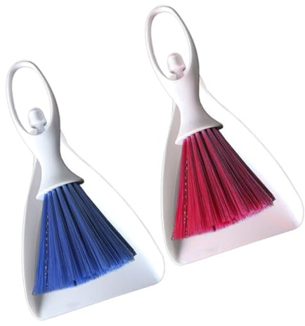 FRCOLOR 2ensembles Mini Balayette Et Set De Ramassette pour Nettoyage De Bureau Outils pour Entretien des De Travail Couleurs Aléatoires