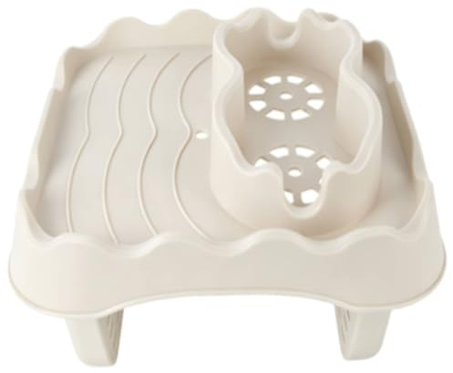 Badetisch-Tablett, Whirlpool-Tisch-Tablett, Verstellbarer Whirlpool-Beistelltisch, Getränkeablage Mit 2 Getränkehaltern, Rutschfestes, Pool-Seitenleben(Beige)