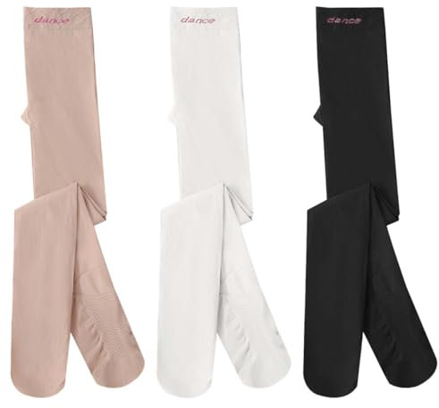 ACMEDE 3 paia Collant da balletto ragazza taglia 80-158, Collant da ragazza opaca 90D Collant da danza con piede Collant per bambini Leggings Balletto Collant per ragazze bambini Ultra-stretch 1-14