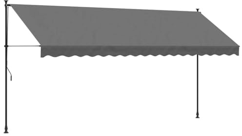 vidaXL Markise Einziehbar Anthrazit 400x150 cm Stoff und Stahl