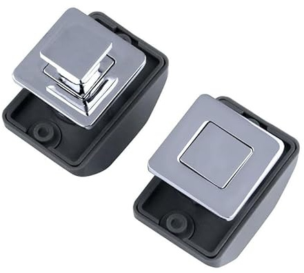 Druckknopf-Verriegelungsschloss, 2 Stück, für Schranktüren, schlüssellos, Wohnmobil, Schrankknauf, Wohnmobil-Fach, Riegel für Wohnmobil, Boot, Yacht, Wohnmobil, Schrank, Tür, Schrank (Silber)