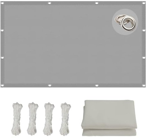Vela Ombreggiante Impermeabile 1.7 x 1.8 m Panno Ombreggiante, Vele Ombreggianti Rettangolare Idrorepellente, Anti UV per Serra/Balcone/Cortile/Tetto, Grigio Chiaro