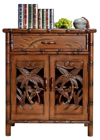 EINES Sideboard-Buffetschrank Retro Country Massivholz Schuhschrank Altes Wohnzimmer Wand Lagerschrank Hohl Eingang Esszimmer Sideboard Küchenbuffet-Aufbewahrungsschrank