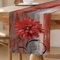 ViaElayu Tischläufer Rot Retro Tischläufer mit Blume Bauernhaus Tischdekoration Rustikales Ölgemälde Tisch Läufer Akzenttisch Dekoratives Tuch 33 x 183 cm für Küche Kaffee Urlaub Partys Hochzeit