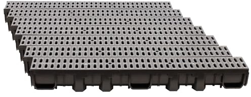 ScarMaxx 7m Canaletta scolo Acqua piovana A15 Altezza 115 mm - Griglia scolo Acqua piovana Set Completo 13 x 700 x 11,5 cm Classico Grigio